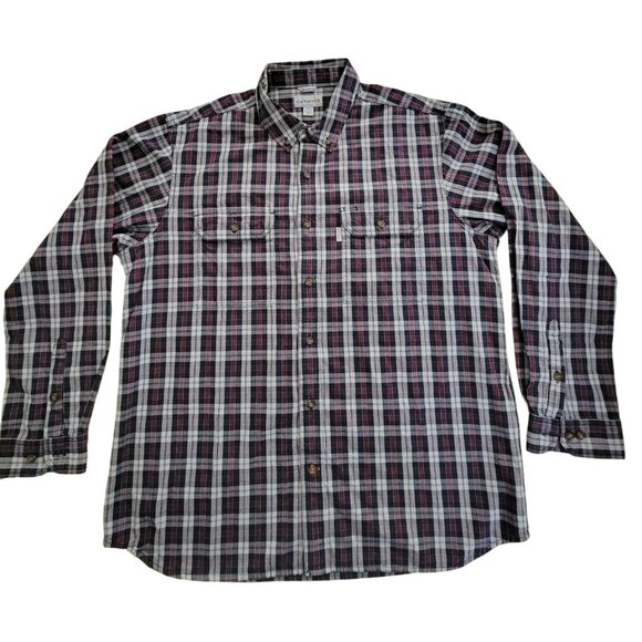NWOT Carhartt Plaid Button-Down Relaxed Fit Long Sleeve Shirt Men's XL - Picture 1 of 6